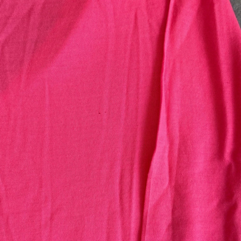 J. Crew Vibrant Pink V-Neck 100% Merino Wool Sweater 3/4 Sleeve Size S #1746 NWT - Picture 5 of 7